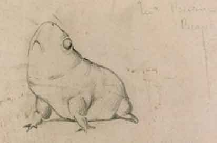 Karikaturen, hier der Ochsenfrosch Sir Edward Burne-Jones