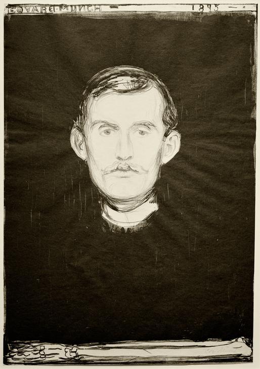 Selbstbildnis (mit Knochenarm) von Edvard Munch