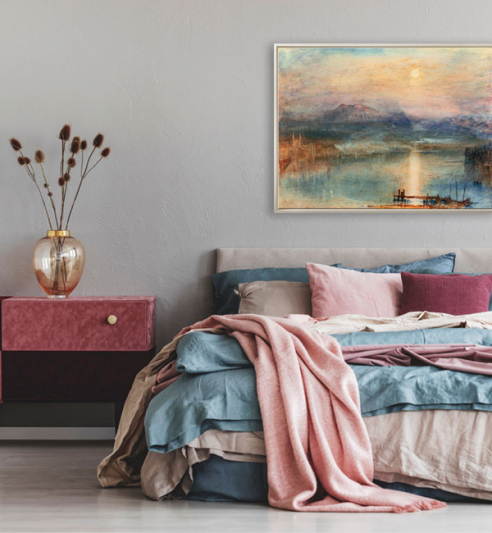 Romantisches Schlafzimmer mit Bild von William Turner