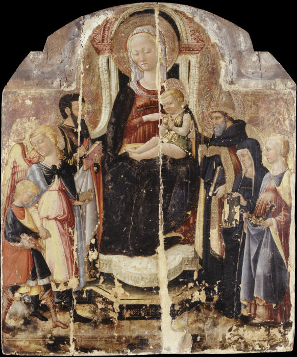 Thronende Madonna mit Kind und Heiligen von Neri di Bicci