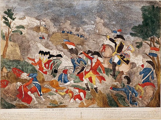The Battle of Jemmapes, 6th November 1792, printed von BassetFrench School
