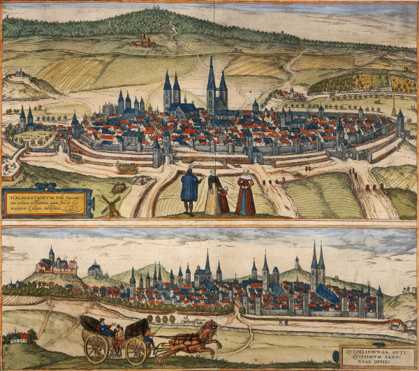 Halberstadt und Quedlinburg von Braun u. Hogenberg