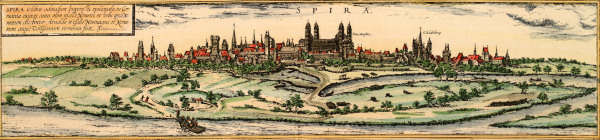 Speyer, Ansicht von Braun u. Hogenberg