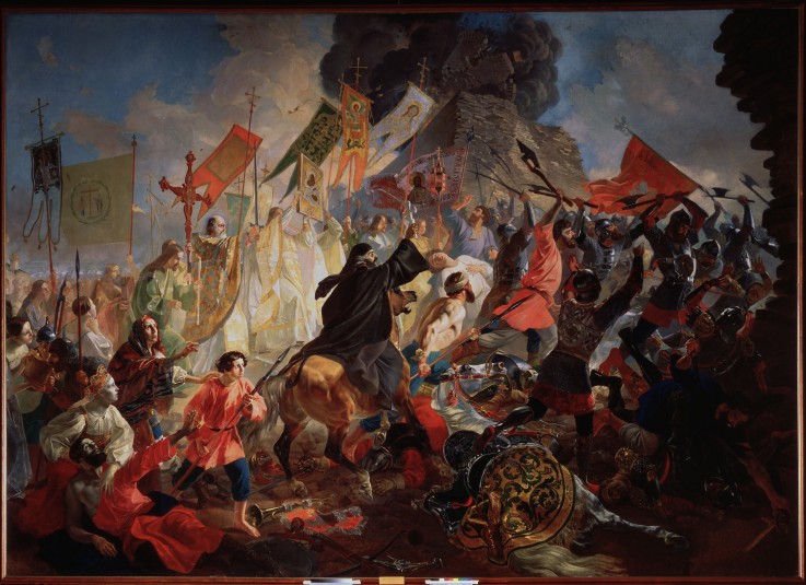 Die Belagerung von Pskow durch den polnischen König Stephan IV. Batory 1581 von Brüllow