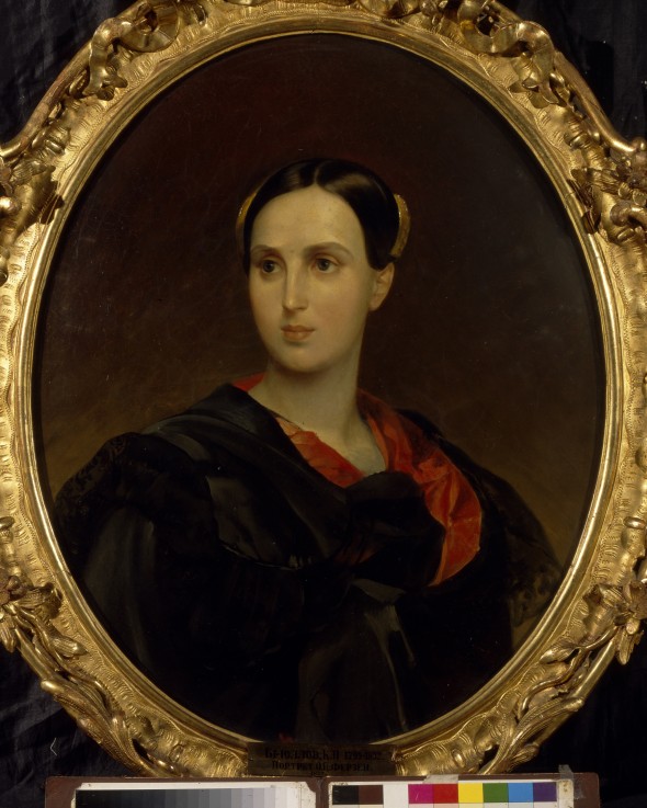 Porträt von Gräfin Olga Pawlowna Fersen (Stroganowa) (1808-1837) von Brüllow