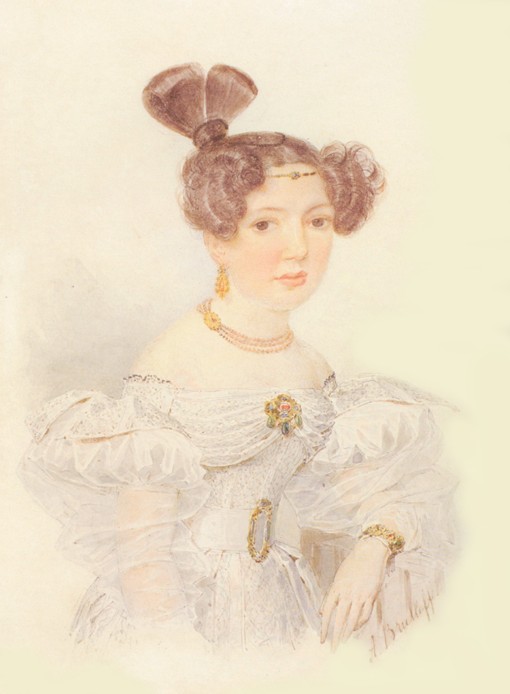 Porträt von Jekaterina Iwanowna Sagrjaschskaja (1779-1842) von Brüllow