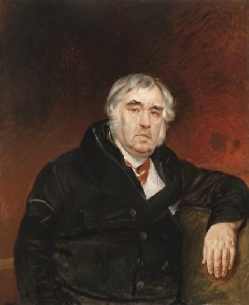 Porträt des Fabeldichters Iwan A. Krylow (1769-1844) 1839