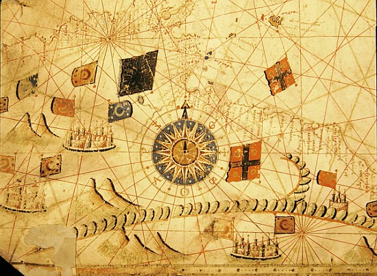 The Balkans, from a nautical atlas of the Mediterranean and Middle East (ink on vellum) von Calopodio da Candia