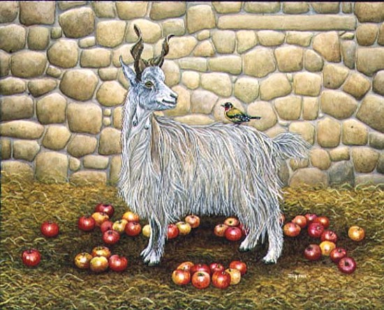 The Apple-Goat, 1995 (acrylic pn panel)  von Ditz