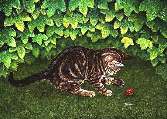 The Strawberry-Kitten, 1996 (acrylic on panel)  von Ditz