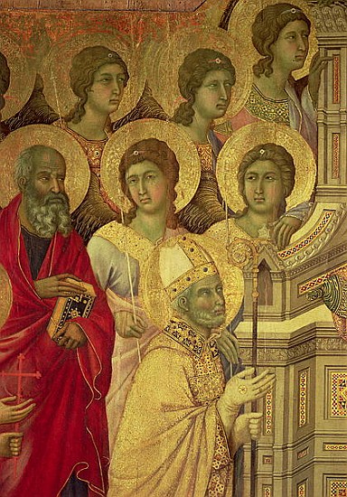 Maesta: Saints, (detail), 1308-11 von Duccio di Buoninsegna