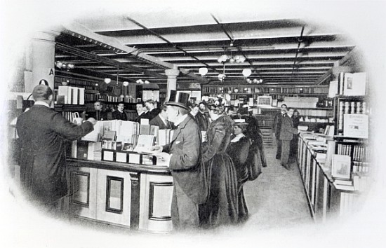Book Department at an Army and Navy store, c.1900 von English Photographer