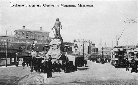 Exchange Station and Cromwell''s Monument, Manchester, c.1910 von English Photographer