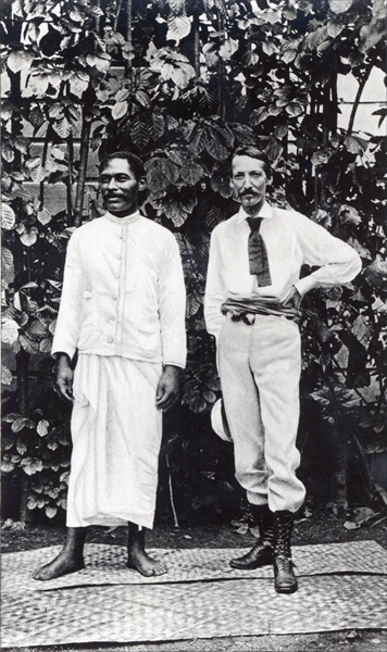 Robert Louis Stevenson and his friend Tuimale Aliifono (b/w photo)  von English Photographer