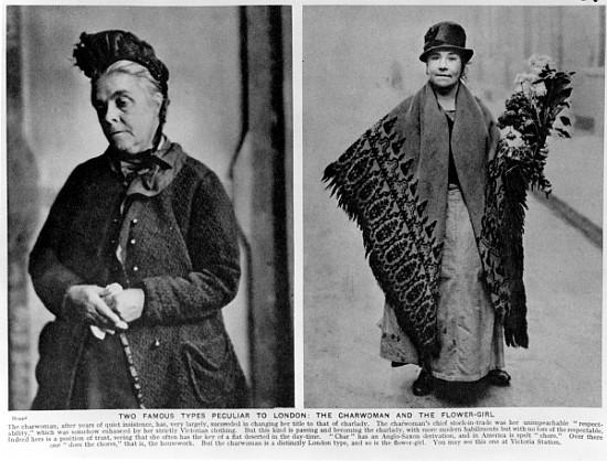 The Charwoman and The Flower-Girl, illustrations from ''Wonderful London'' Almey St.John Adcock von English Photographer