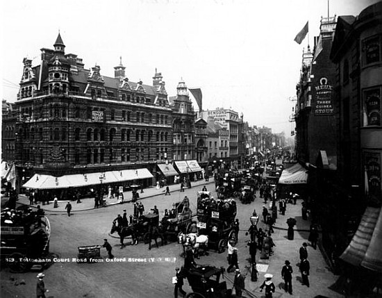 Tottenham Court Road from Oxford Street, London, c.1891 von English Photographer