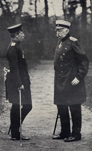 Otto Von Bismarck (1815-1898) German Chancellor and Kaiser Wilhelm II (1859-1941) Emperor of Germany von German Photographer