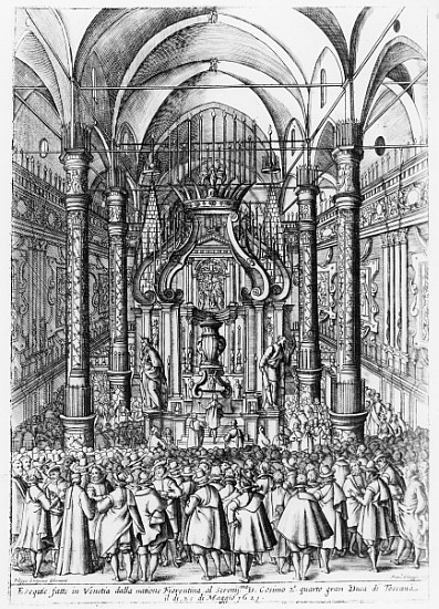 Funeral of Cosimo II de''Medici, Grand Duke of Tuscany von Italian School