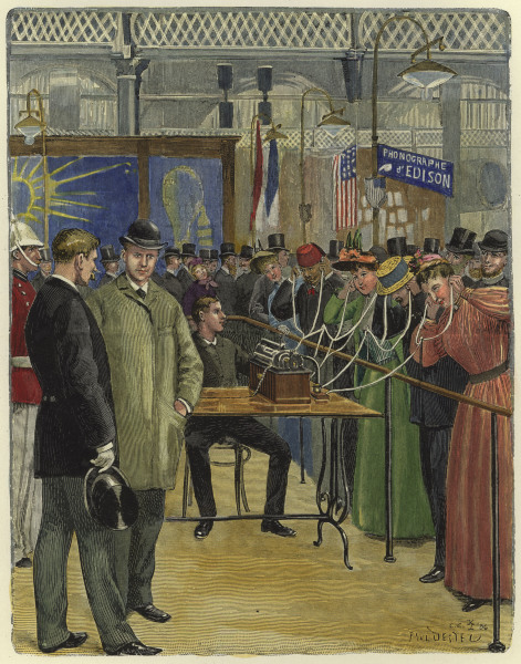 Paris,Weltausstellung 1889 von kol.Holzstich
