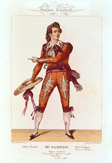 Joseph Isidore Samson (1793-1871) in the role of Figaro in ''The Barber of Seville''; engraved by Ch von Lecurieux