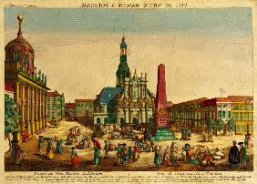 Potsdam, Alter Markt,Kupferstich um 1760