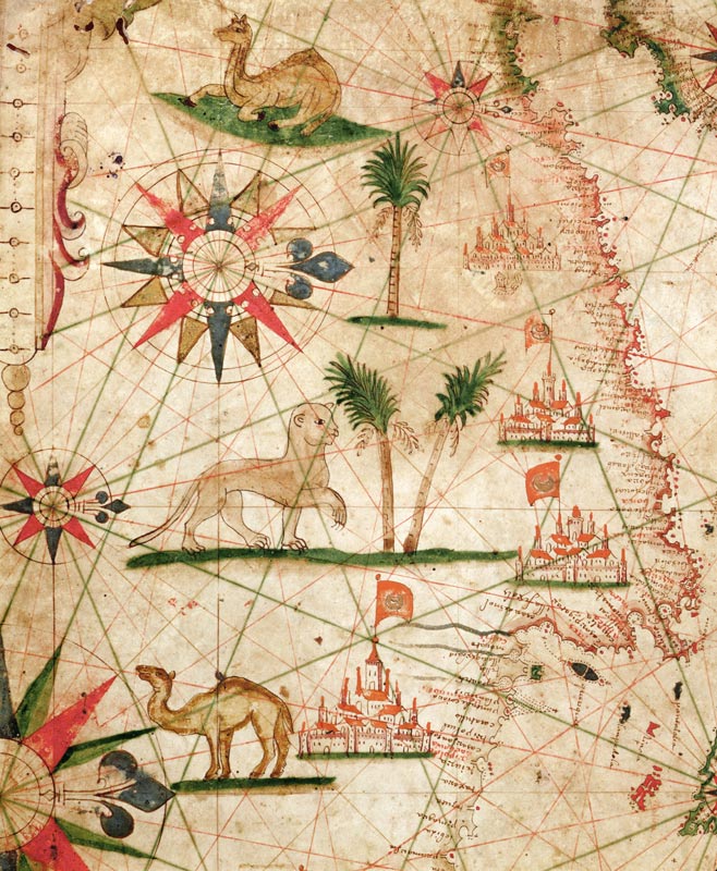The North Coast of Africa, from a nautical atlas, 1651(detail from 330922) von Pietro Giovanni Prunes