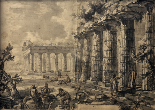 Paestum, Basilika u.Tempel von Piranesi