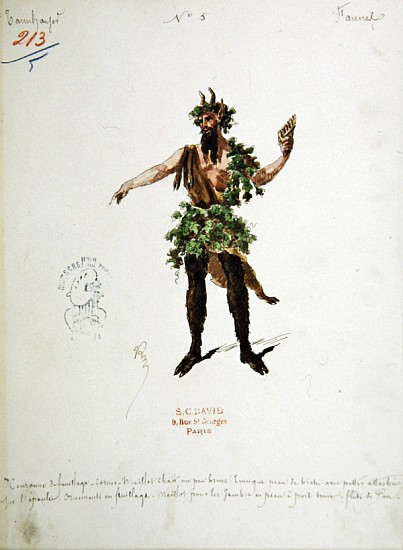 Costume design for a faun, for the opera ''Tannhauser'', von Richard Wagner
