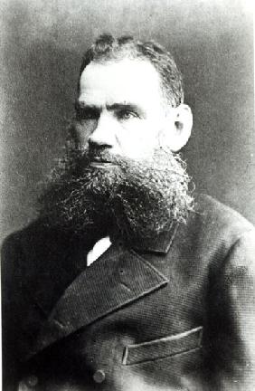 Portrait of Lev Nikolaevich Tolstoy (b/w photo) 