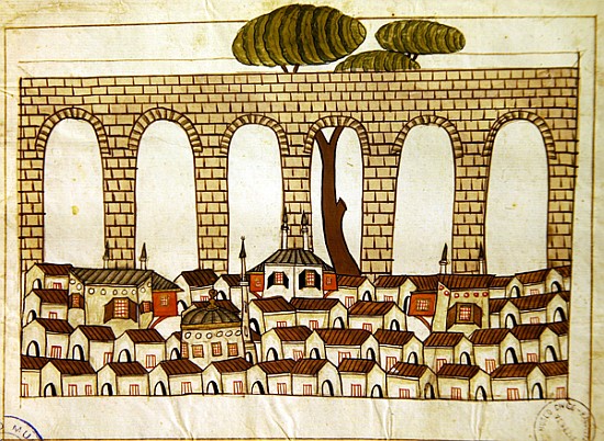 Ms. cicogna 1971, miniature from the ''Memorie Turchesche'' depicting the great aqueduct at Constant von Venetian School