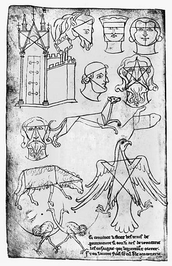 Ms Fr 19093 fol.18v Various drawings (facsimile copy) von Villard de Honnecourt