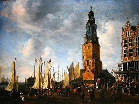 The Herring Packers' Tower, Amesterdam (oil on canvas) 1845