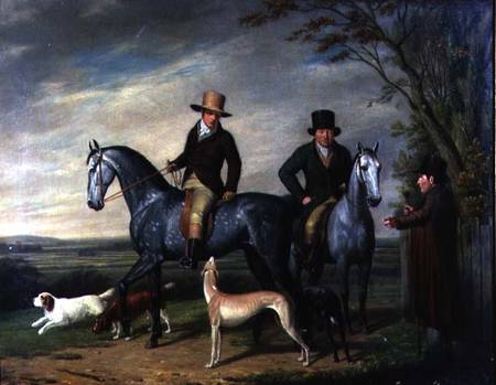 Two Gentlemen on Grey Hunters von Abraham Cooper