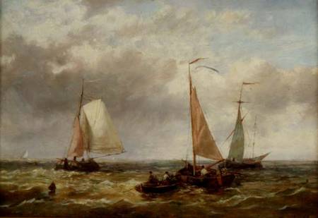 Fishing Boats at Sea (panel) von Abraham Hulk