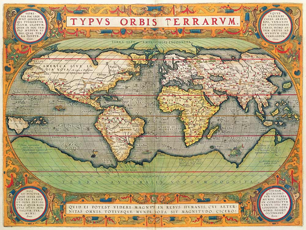 Typus Orbis Terrarum, map of the world, from Ortelius''s ''Theatrum Orbis Terrarum'', Antwerp von Abraham Ortelius