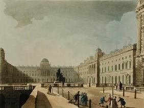 Somerset House, Strand, from 'Ackermann's Microcosm of London', engraved by John Bluck (fl.1791-1819 1809