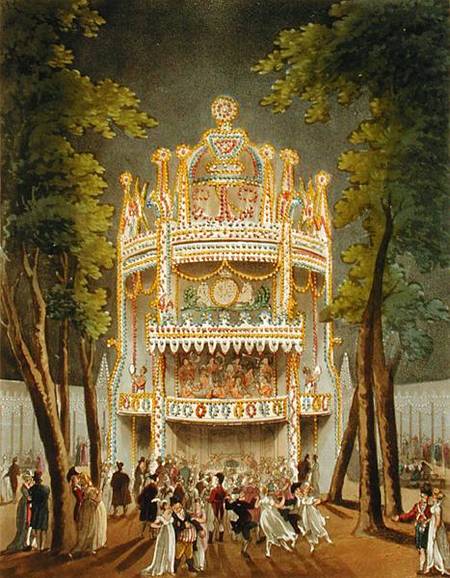 Vauxhall Pleasure Gardens, from Ackermann's 'Microcosm of London', engraved by J. Black (fl.1791-183 von A.C. Rowlandson