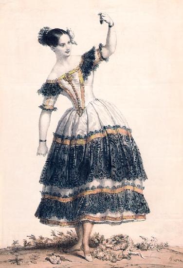 Fanny Elssler tanzt eine Cachucha in Le Diable boiteux 1836