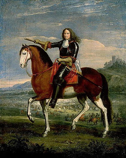 Equestrian Portrait of Henri de la Tour d''Auvergne (1611-75) Marshal Turenne von Adam Frans van der Meulen