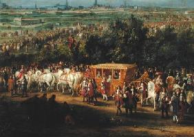 The Entry of Louis XIV (1638-1715) and Maria Theresa (1638-83) into Arras, 30th July 1667 c.1685