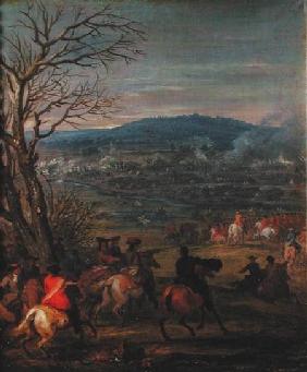 Louis XIV (1638-1715) in Battle near Mount Cassel, 11th April 1677 c.1678