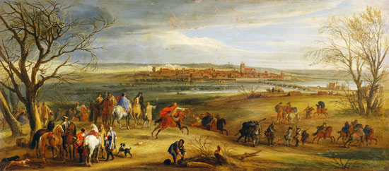 View of the Siege of Dole, 14th February 1668 von Adam Frans van der Meulen
