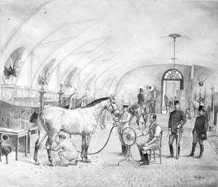 The Royal Stables: morning grooming von Adele Walter