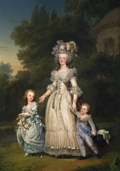 Queen Marie Antoinette (1755-93) with her Children in the Park of Trianon von Adolf Ulrich Wertmuller
