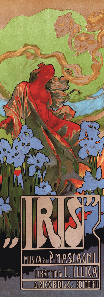 Plakat zur Oper Iris von Pietro Mascagni von Adolfo Hohenstein