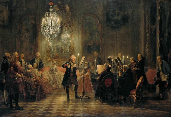 Das Flötenkonzert Friedrichs des Großen in Sanssouci von Adolph Friedrich Erdmann von Menzel