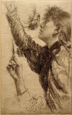 Studie zu einer jungen Frau mit erhobenem Arm 1893