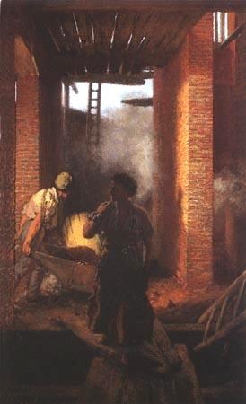 Deux travaileurs dans le gros œuvre 1860