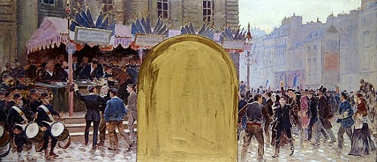 Enrolment of the volunteers, Place du Pantheon von Adolphe Gustave Binet