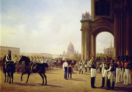 Parade at the Palace Square in St. Peterburg von Adolphe Ladurner